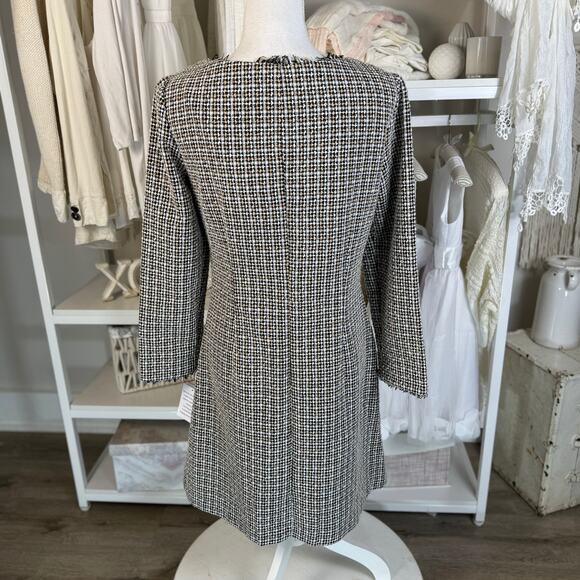 Melonie women’s sz. 10 black white silver thread tweed dress career office #3738 - Picture 3 of 10